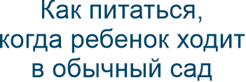 Как питаться, когда ребенок ходит в обычный сад