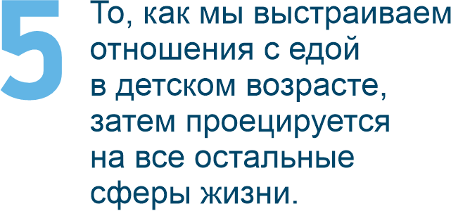 То, как мы выстраиваем отношения с едой в детском возрасте, затем проецируется на все остальные сферы жизни.