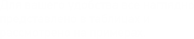 Для вашего удобства все наглядно